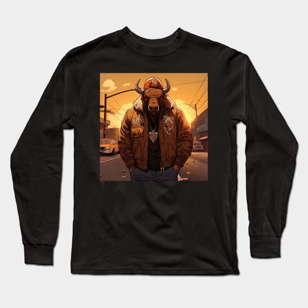 Bison Long Sleeve T-Shirt by ComicsFactory